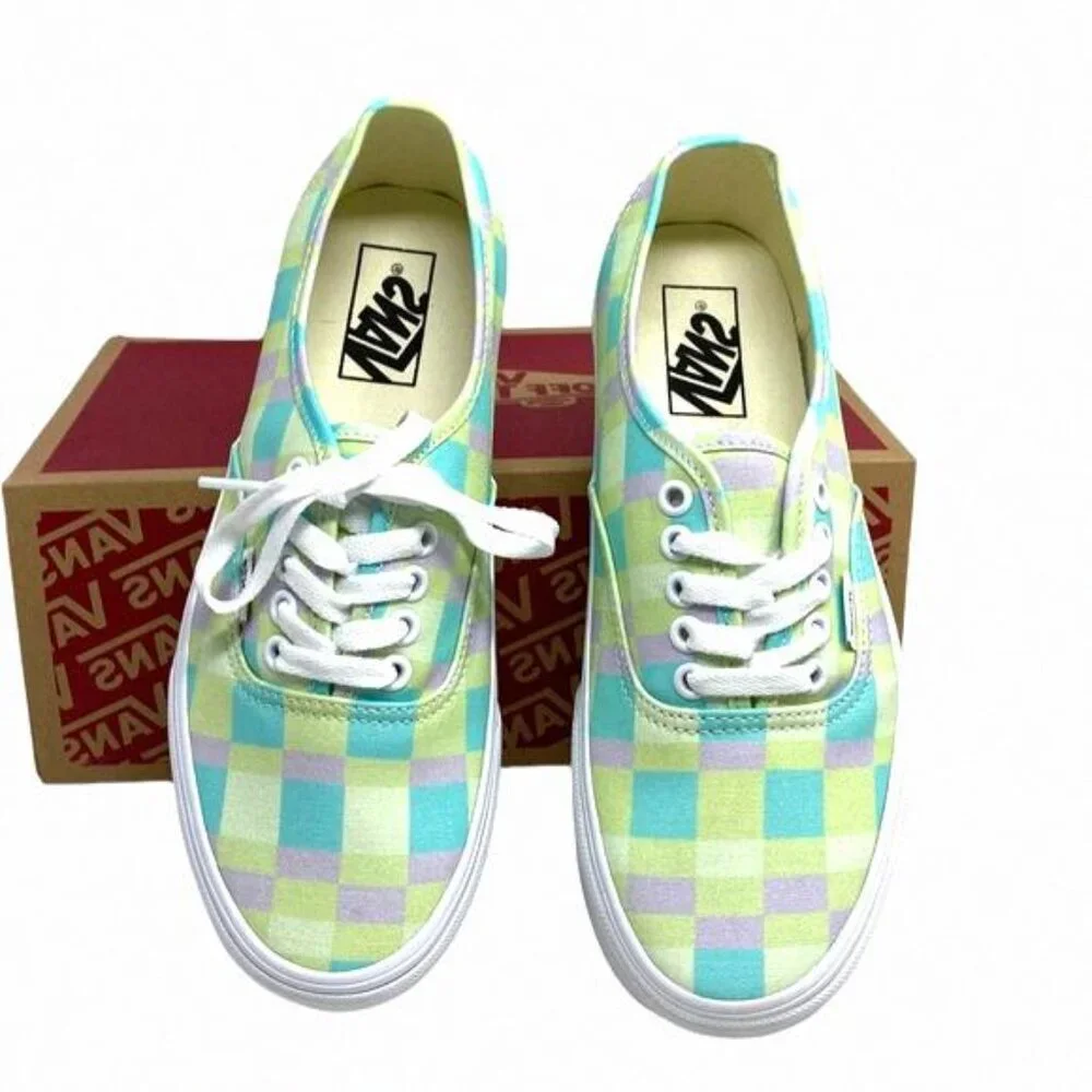 VANS Authentic Platform Shoes Pastel Picnic Canvas VN0A5KXXPP5 Size Women Multi - Picture 7 of 13